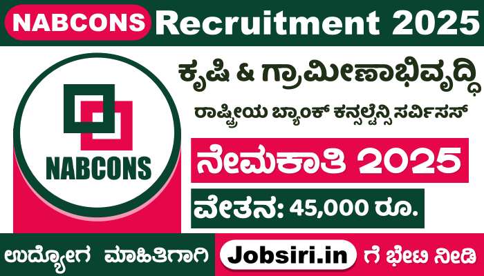 NABCONS Recruitment 2025 Apply Online